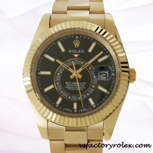 VS Rolex Sky-dweller Rolex Calibre 2836/2813 326938BKSO Men's Gold-tone Replica